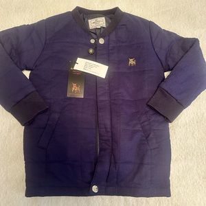 Brand new with tags, La Miniatura boys cotton mini bomber jacket. Size 4.
